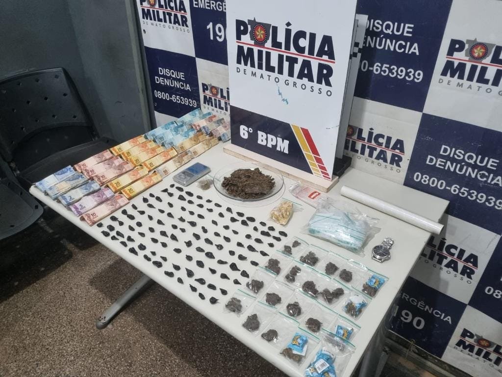 Traficantes são presas com 128 porções de drogas e R$ 2 mil durante patrulhamento