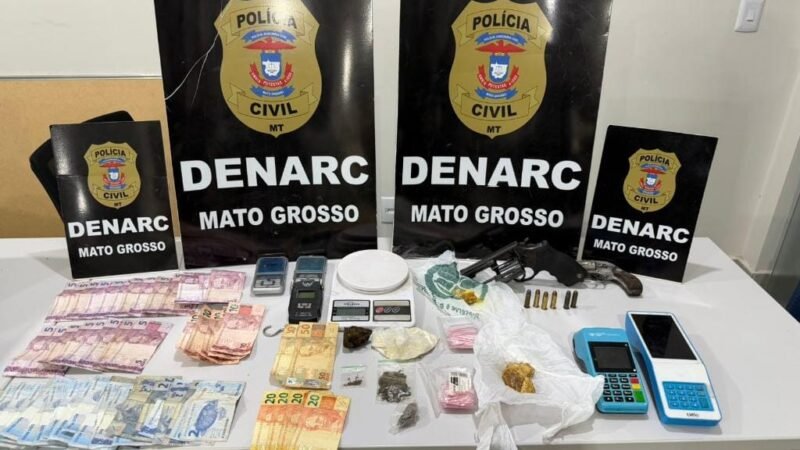Polícia Civil prende quatro pessoas e derruba ponto de venda de drogas em Cuiabá