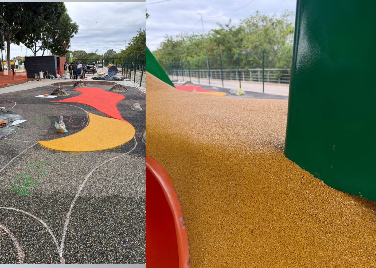 Novo playground com piso emborrachado é instalado ao lado do Aquário Municipal