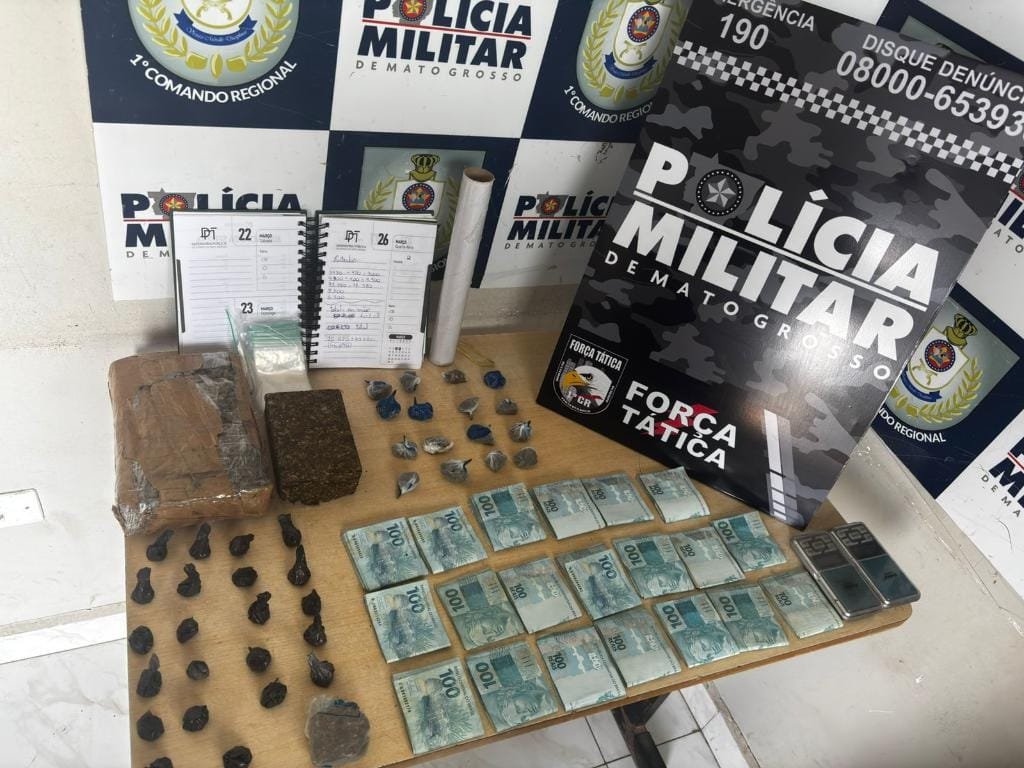 Força Tática prende motorista com porções de drogas e R$ 20 mil em dinheiro em Cuiabá