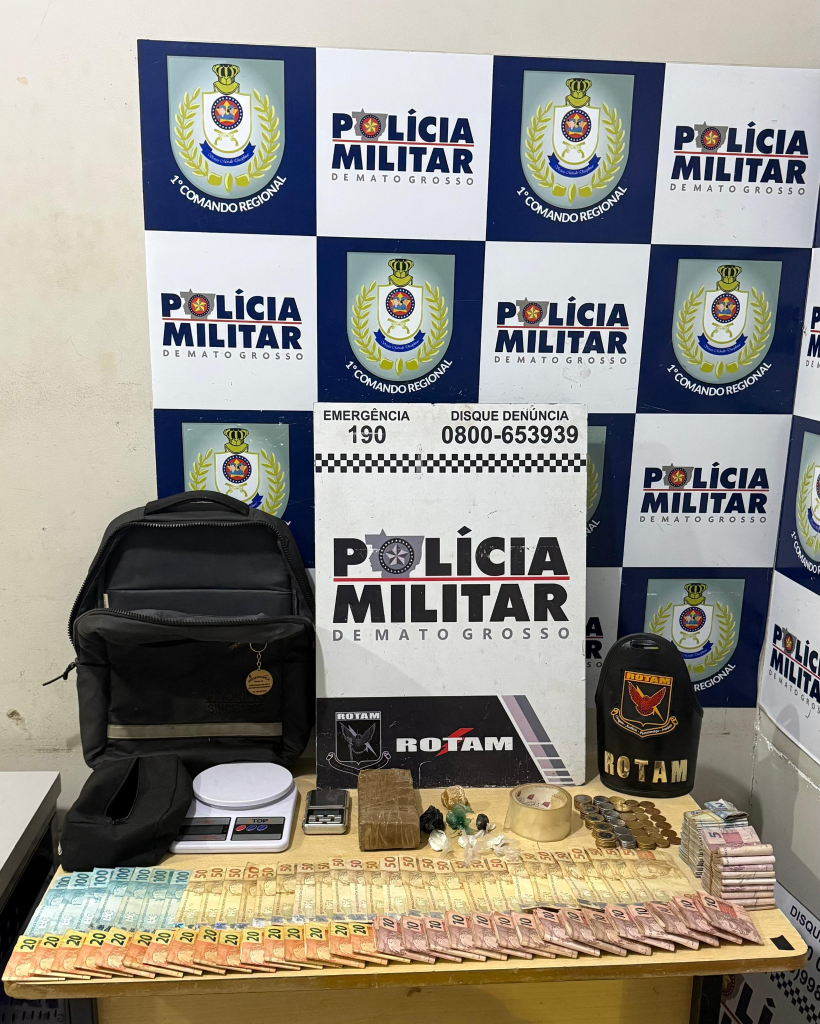 Rotam prende homem com drogas e R$ 6,3 mil em dinheiro em bairro de Cuiabá