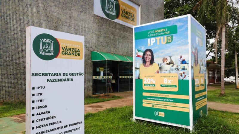 Prefeitura mantém atendimento do IPTU e Refis com até 80% de desconto em Várzea Grande