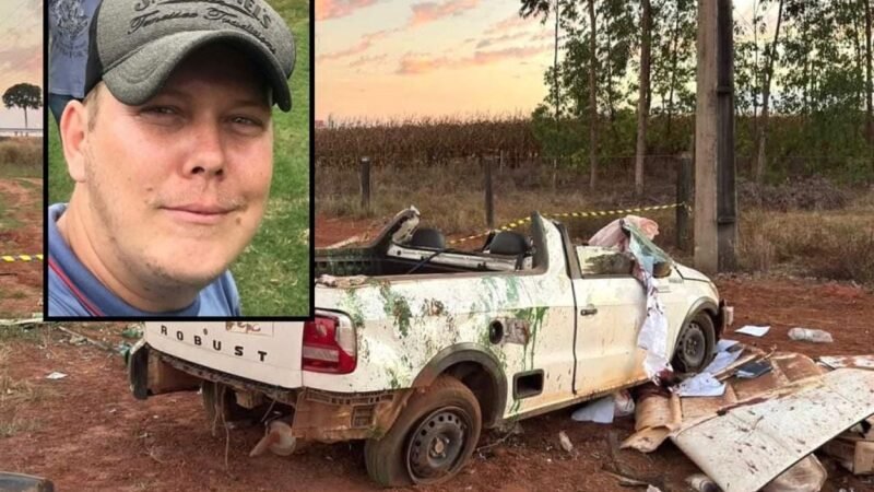 Motorista morre após Saveiro sair da pista e capotar em rodovia de Mato Grosso
