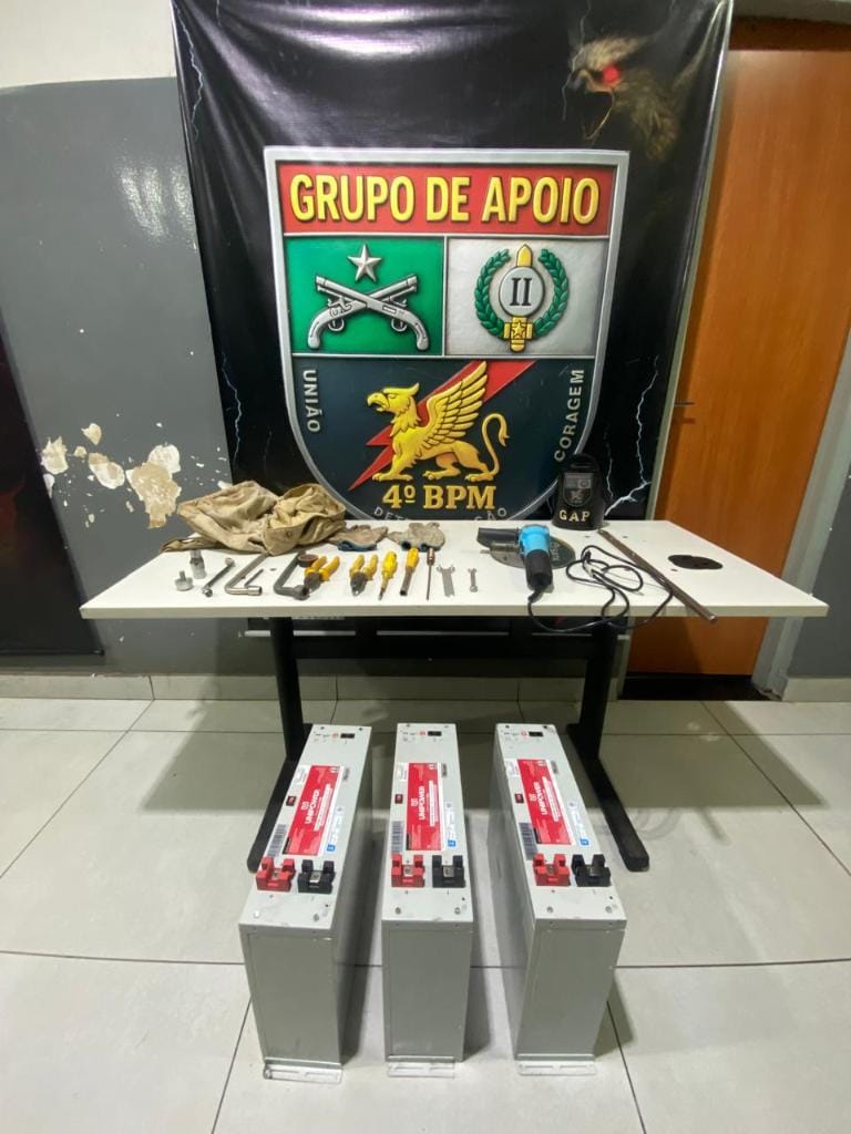 Bandido é preso por furtar baterias de telefonia avaliadas em R$ 21 mil em Várzea Grande