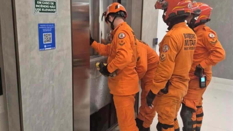 Elevador despenca do quinto andar de edificação em Cuiabá e deixa três pessoas feridas