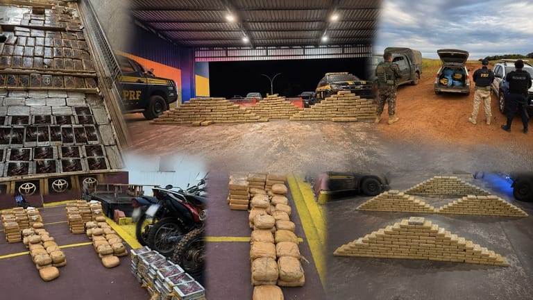 PRF apreende 439 kg de pasta base, maconha e skunk em duas ações na rodovia BR-364