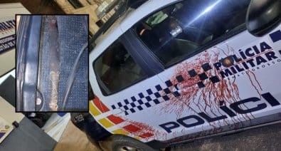 Homem agride namorada, ataca policial militar com facão e acaba morto em confronto no interior