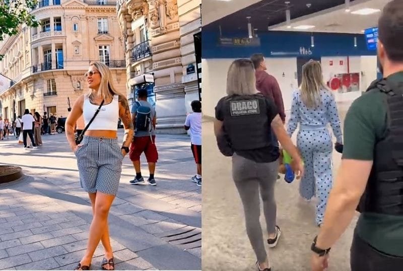 Mulher de “Gordão”, influenciadora é presa em VG ao desembarcar de viagem a Paris; vídeo
