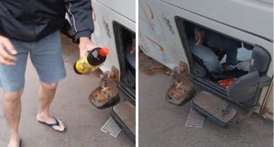 Motorista de carreta que caiu de viaduto em Cuiabá estava bêbado e foi detido pela PRF