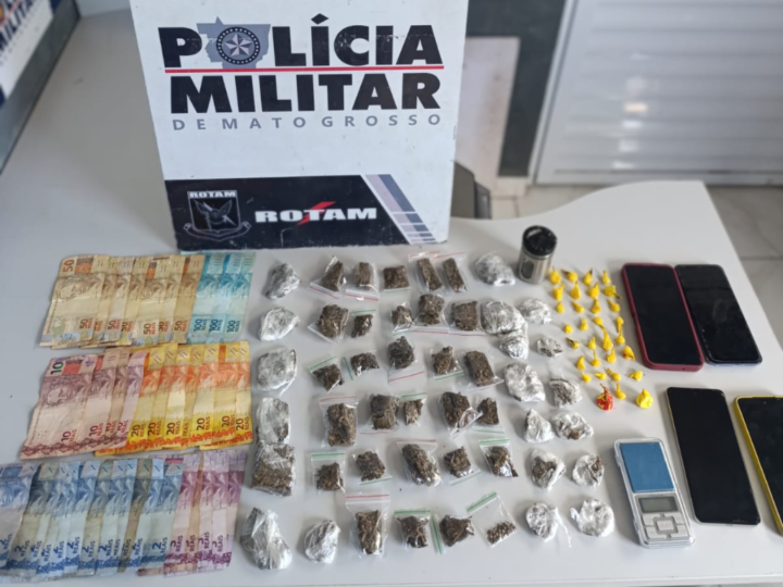 Rotam apreende 80 porções de drogas e prende três homens por tráfico em Cuiabá