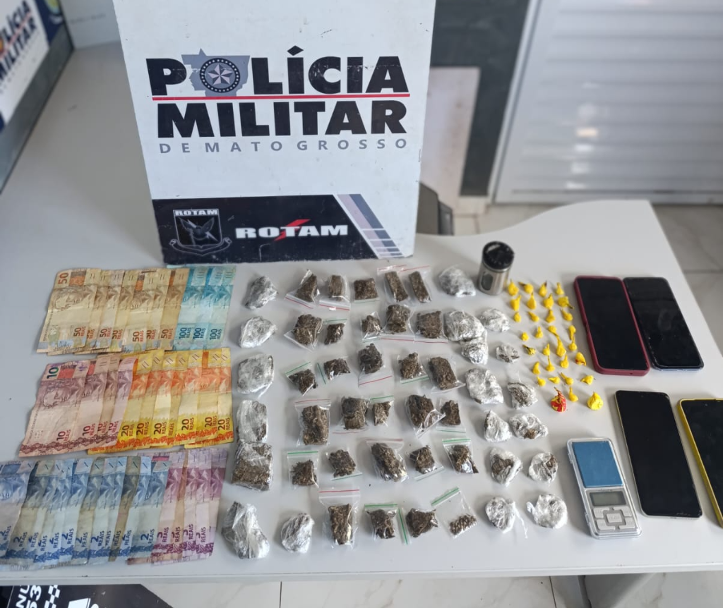 Rotam apreende 80 porções de drogas e prende três homens por tráfico em Cuiabá