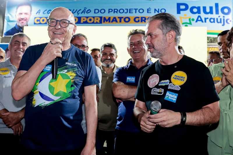 Em evento político, Pivetta e Mauro Mendes lembram que assumiram estado “quebrado”