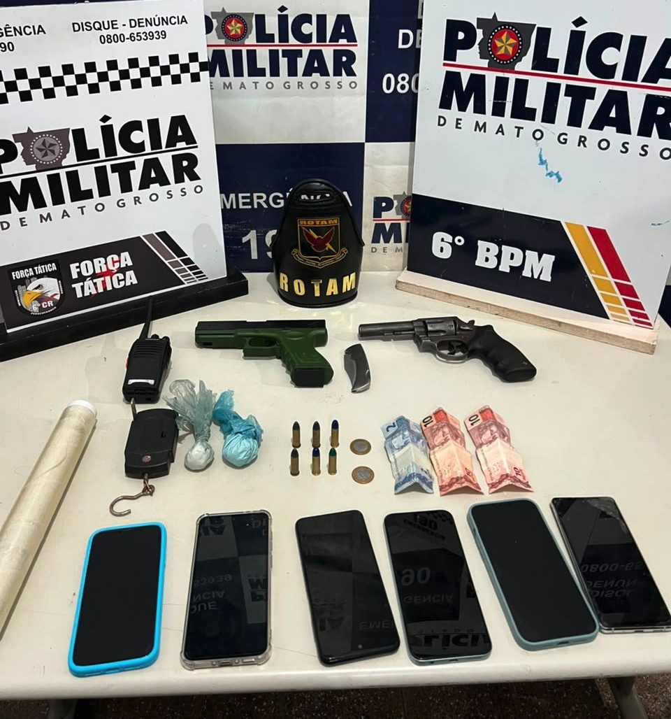 Nove suspeitos de integrar facção são presos com arma de fogo, simulacro e munições