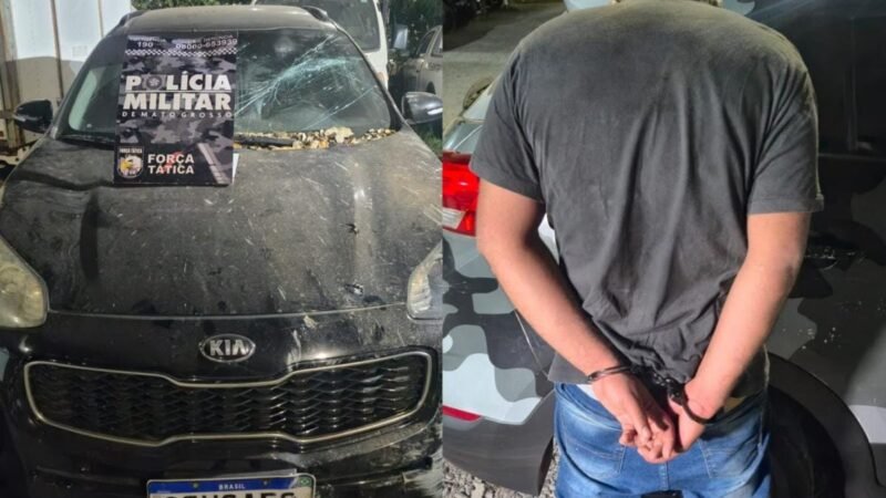 Criminoso é preso pela PM por sequestrar mulheres na saída de igreja e exigir Pix em Cuiabá