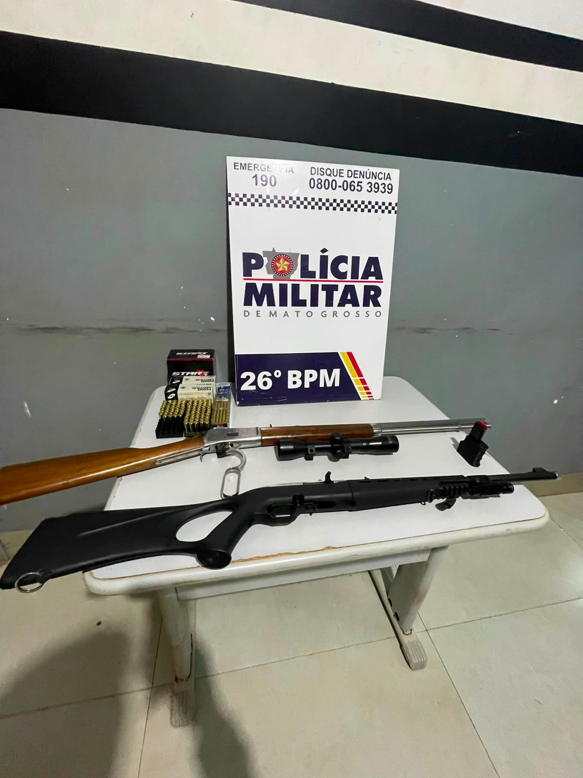 PM prende homem com duas espingardas e 169 munições ilegais em Nova Mutum