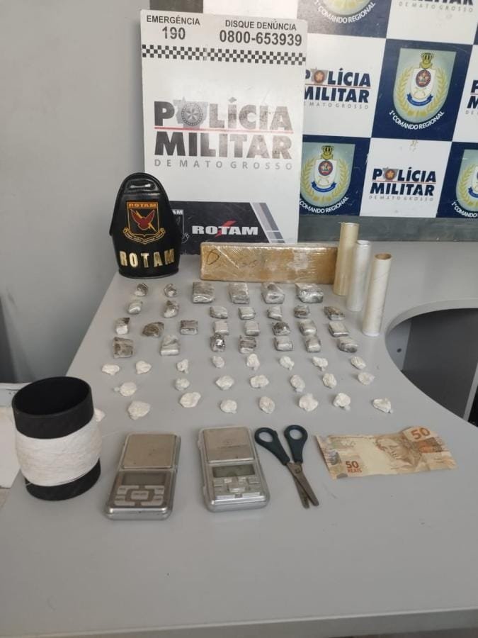 Flagrado pela Rotam com drogas em Cuiabá  tinha dois mandados de prisão em aberto