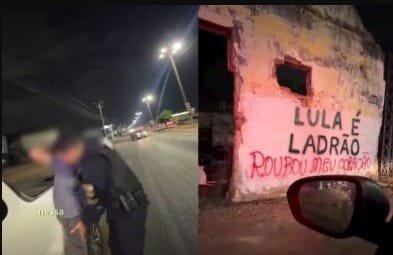 Professor é flagrado pichando muro com frase sobre Lula: “Roubou meu coração”; vídeo
