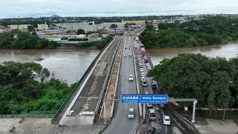 Ponte será fechada no sentido Várzea Grande-Cuiabá neste fim de semana para obras do BRT