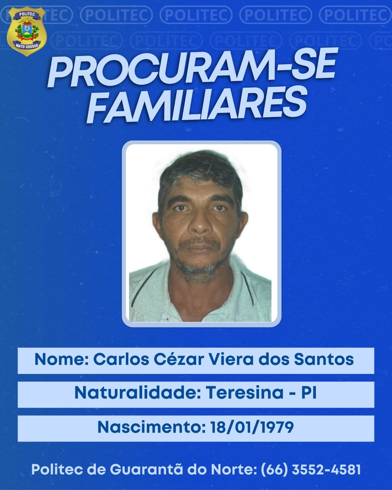 Politec procura familiares de garimpeiro encontrado morto em rio