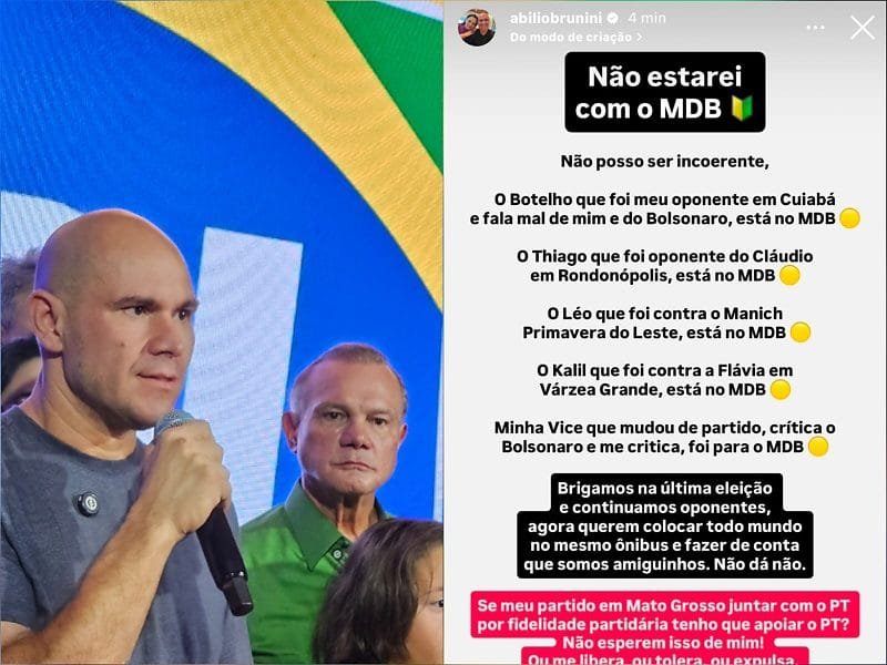 Abilio reage à decisão do PL em se aliar ao MDB e diz preferir ser expulso do que apoiar Janaina