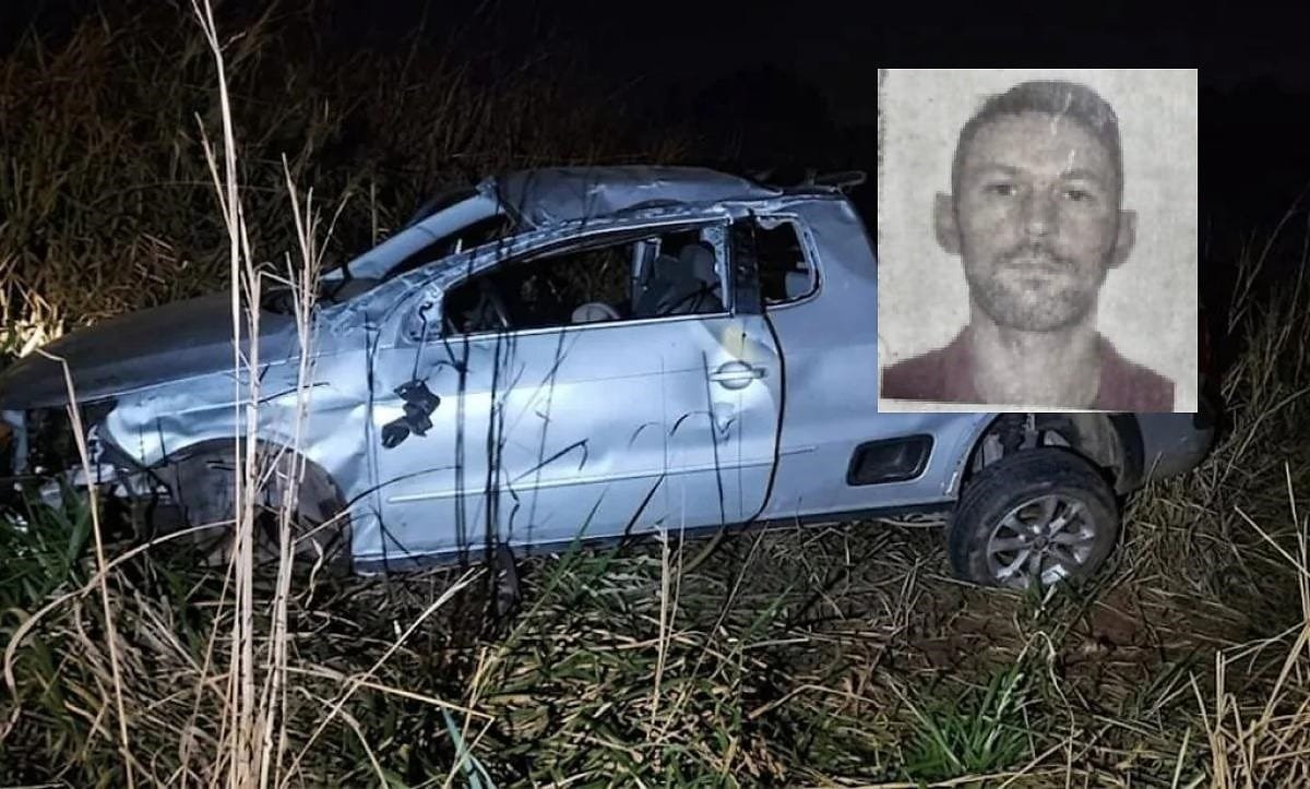 Motorista perde controle, capota e morre após carro sair da pista na MT-220