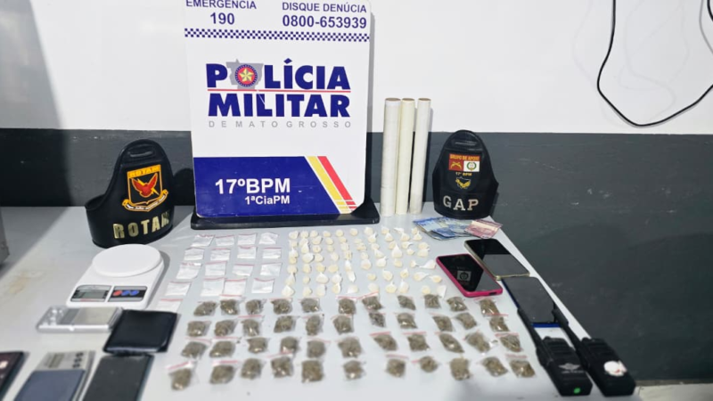 Após denúncia, Polícia Militar conduz pai e filho e apreende 130 porções de drogas