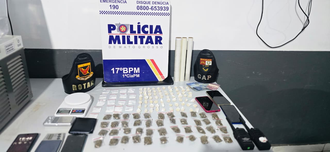 Após denúncia, Polícia Militar conduz pai e filho e apreende 130 porções de drogas