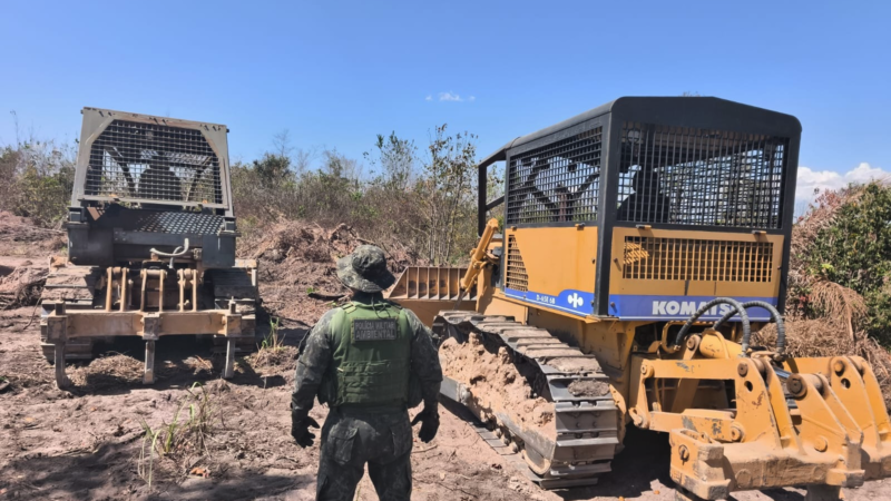 Polícia Militar apreende máquinas usadas em garimpo ilegal em Mato Grosso