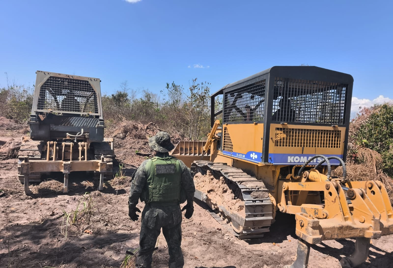 Polícia Militar apreende máquinas usadas em garimpo ilegal em Mato Grosso
