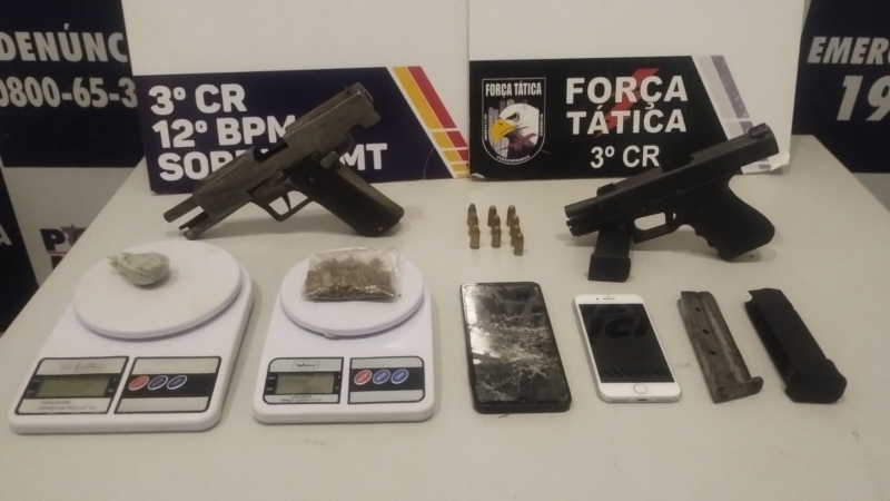 PM enquadra quatro faccionados, apreende pistolas e impede execução em MT
