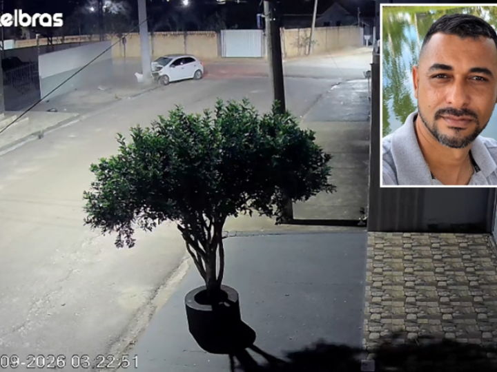 Vídeo mostra momento em que motorista perde controle e morre após colidir com poste