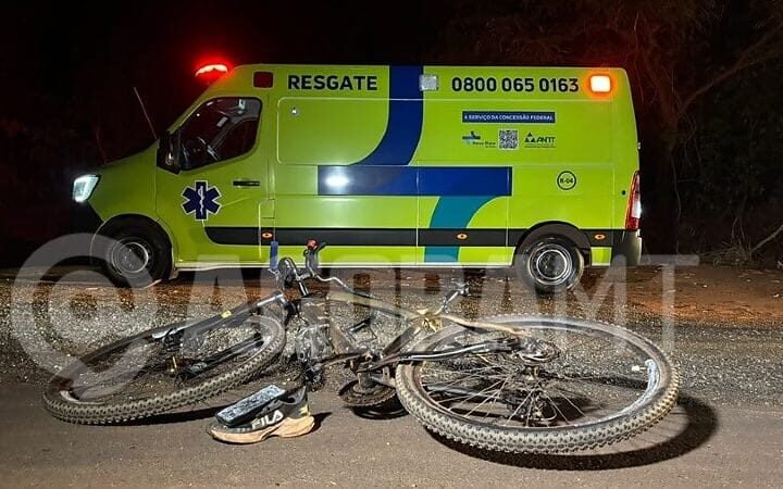 Ciclista morre após ser atropelado várias vezes em rodovia federal de MT
