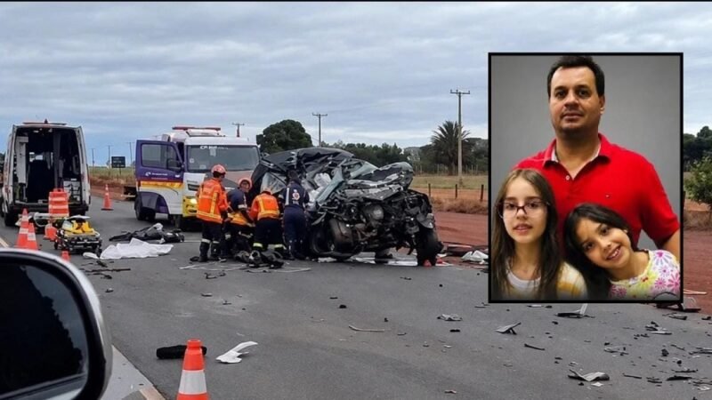 Moradores de MT, pai e filhas morrem em acidente a caminho do velório do avô em MS