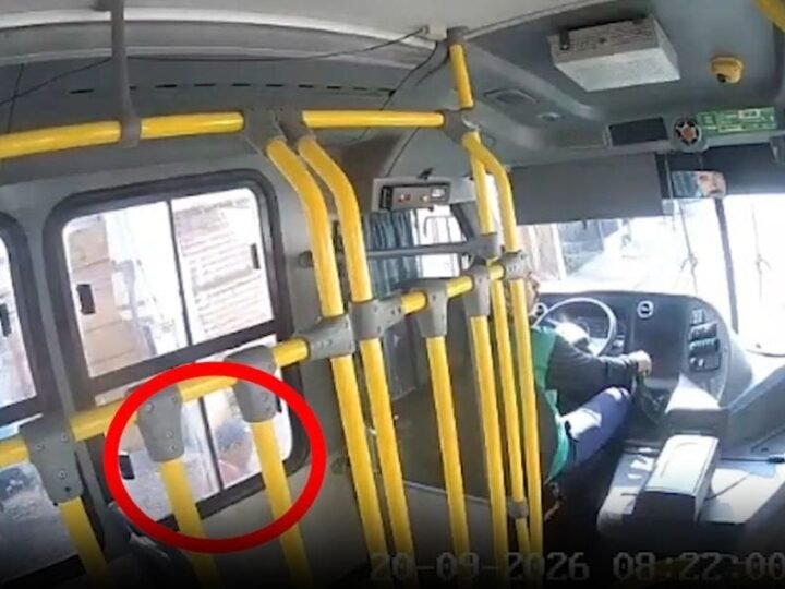 Câmera flagra homem sendo atropelado por micro-ônibus em avenida de Cuiabá