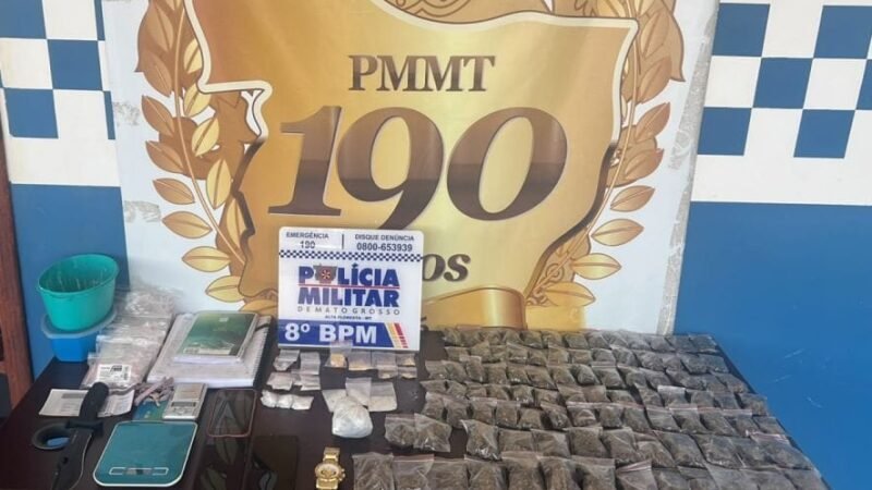 Polícia Militar apreende dupla com 107 porções de drogas em Alta Floresta