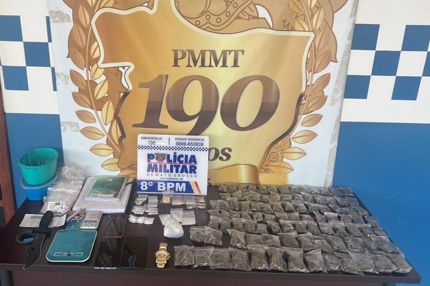 Polícia Militar apreende dupla com 107 porções de drogas em Alta Floresta