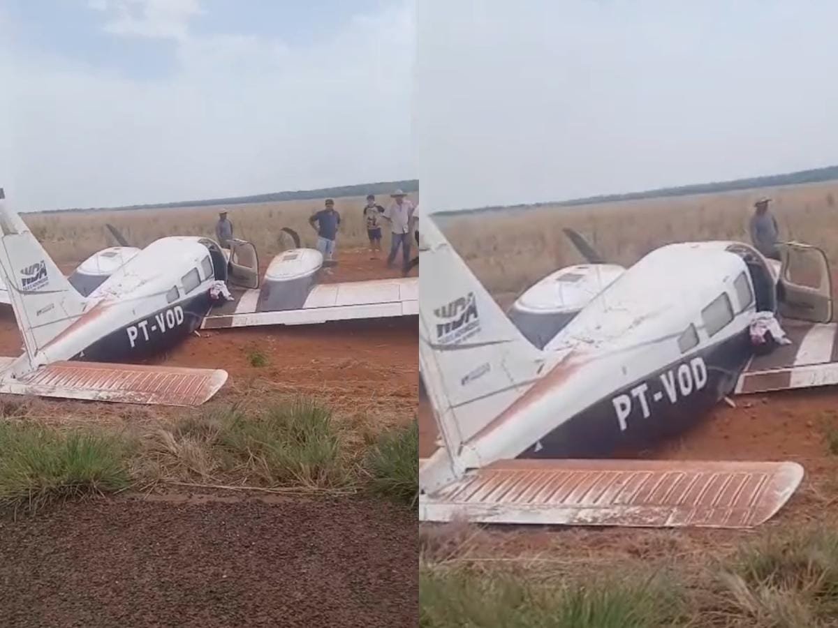 Avião de deputado estadual faz pouso forçado às margens de rodovia de MT; confira vídeos