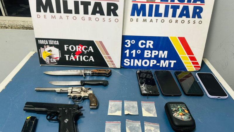 Força Tática da PM prende dois faccionados e resgata vítima mantida em cárcere em MT