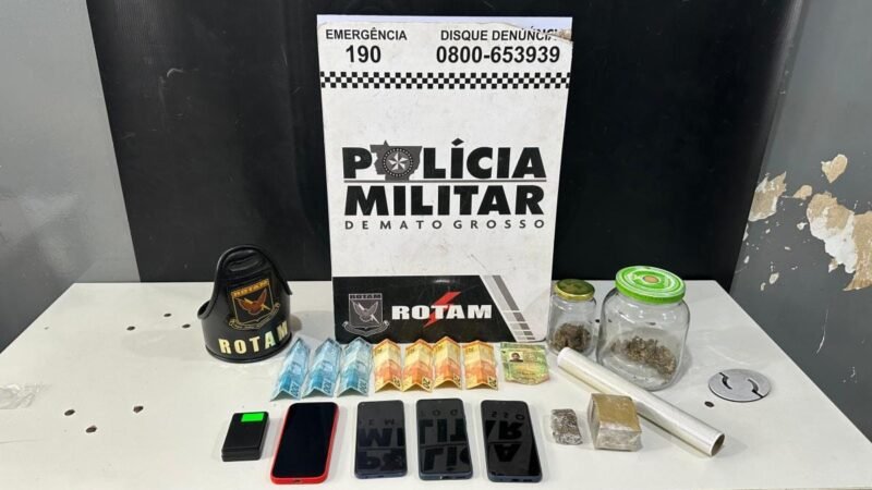 Rotam prende suspeito de tráfico e apreende drogas em residência em Várzea Grande