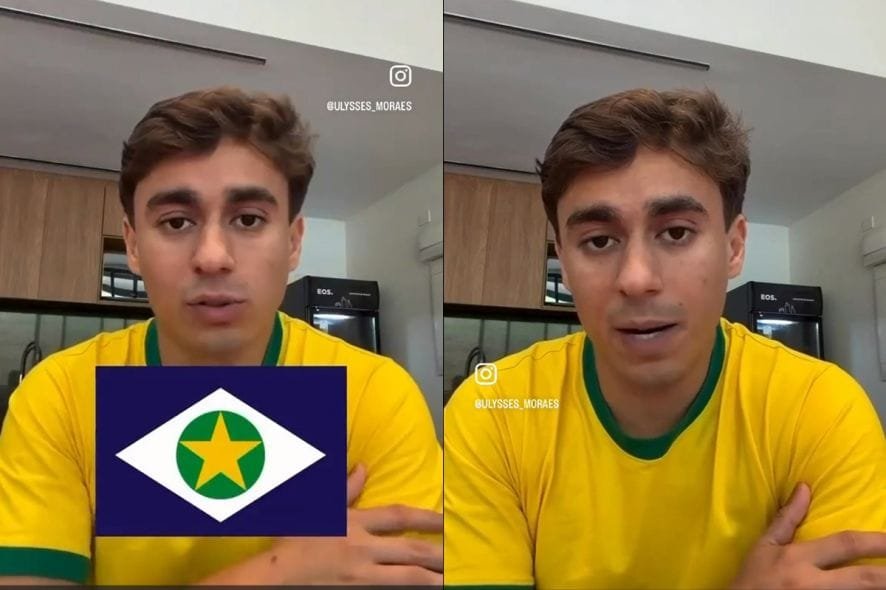 Deputado Nikolas Ferreira ignora Wellington Fagundes em vídeo com “colinha” para Mato Grosso