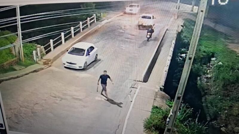 Vândalo é preso pela PM por danificar câmera do Vigia Mais MT com pedradas em Cuiabá