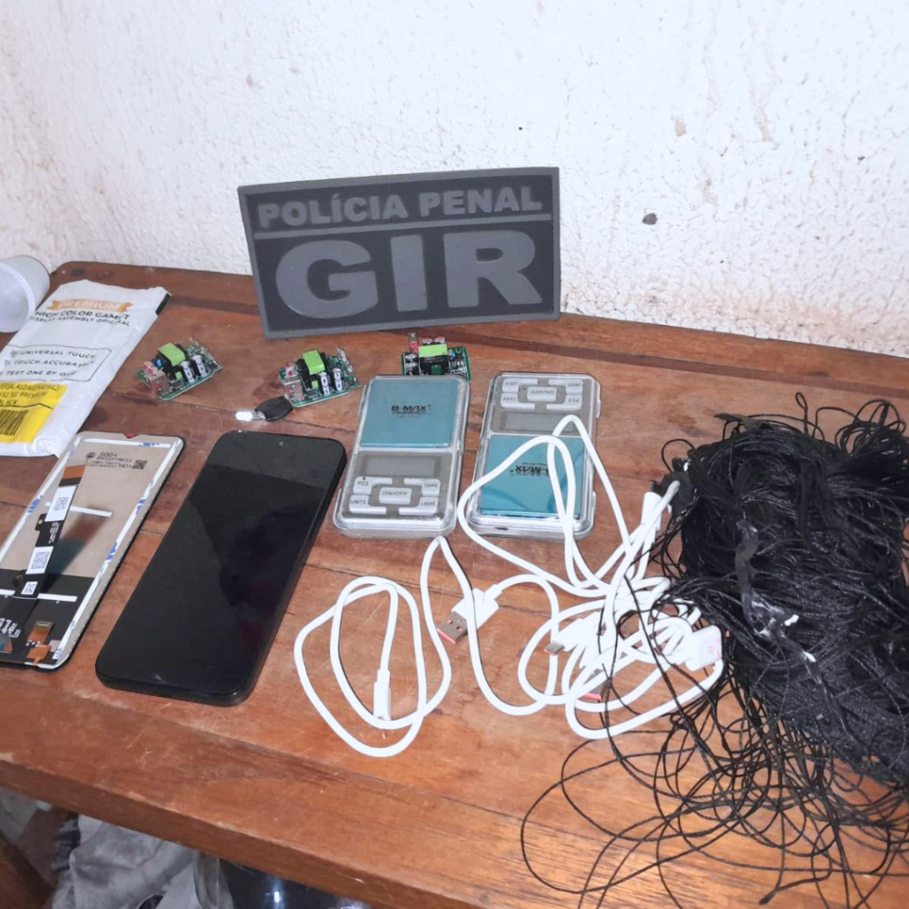 Polícia Penal apreende celular e materiais eletrônicos durante ronda na penitenciária de VG