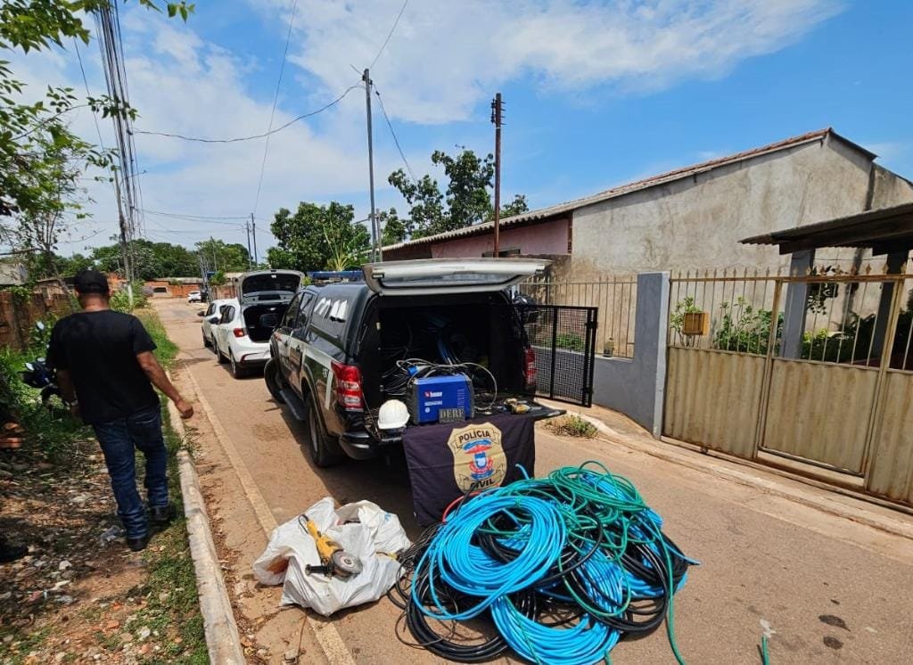 Quadrilha é presa em Várzea Grande com 2 toneladas de fios de cobre roubados na capital
