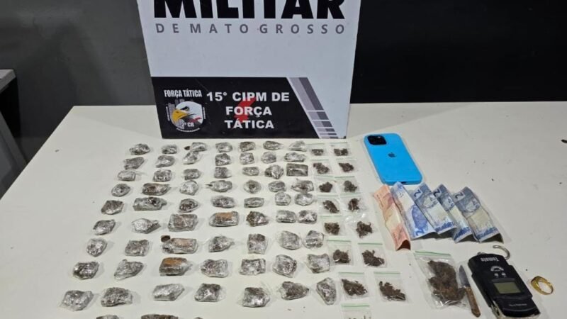 Força Tática apreende mais de 80 porções de maconha e prende dupla por tráfico