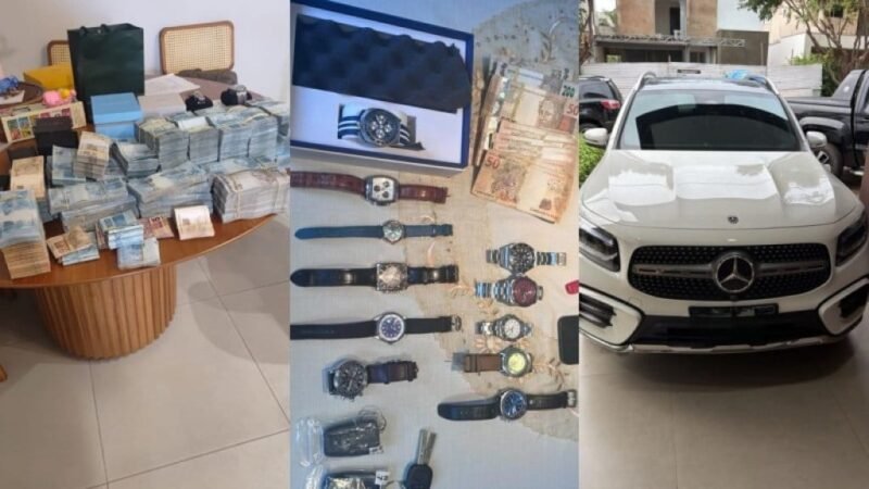 PF apreende R$ 4,3 milhões, 167 relógios, 31 veículos e 16 armas com alvos de operação no TCE