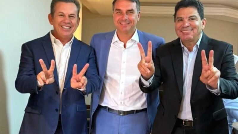 Após vencer Senado, Mauro Mendes se reúne com Flávio Bolsonaro em Brasília