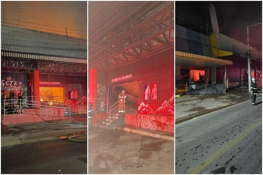 “Danos são imensos”, dizem donos de loja de suplementos após incêndio na capital; vídeos
