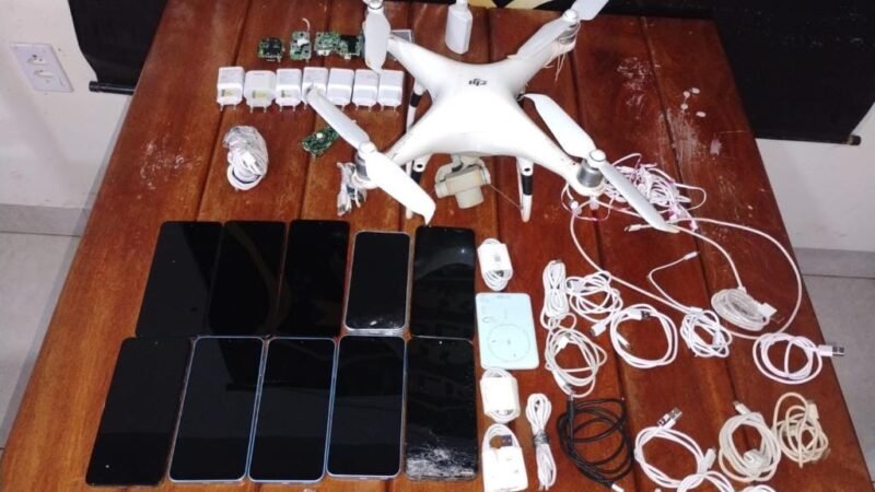 Operação em penitenciária resulta na apreensão de drone e materiais ilícitos